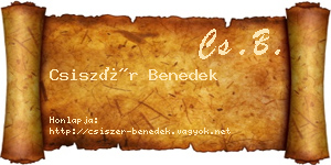 Csiszér Benedek névjegykártya