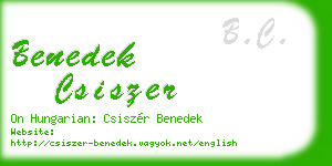 benedek csiszer business card