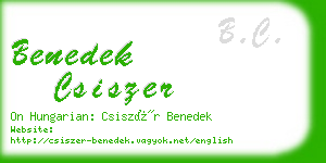 benedek csiszer business card
